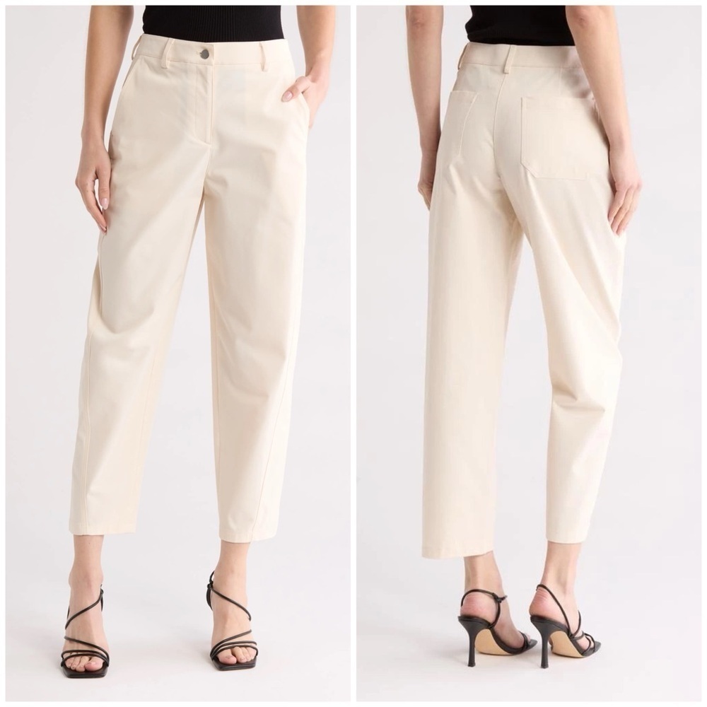 New TWP Wooster Pant Tapered Barrel Leg Ankle Cream Sz 4